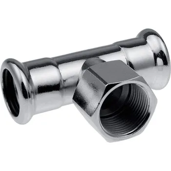 rozdělovač topení KAN-therm Steel T-kus s vnitřním závitem z uhlíkové oceli lisovací, pro topení, profil "M" 42 x 1/2 " x 42 mm, 1509258014