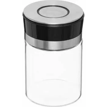Úložný box Nádoba sklo/nerezová ocel s tlakovým víkem 1L