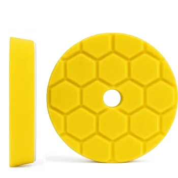 Autovosk O7 Pěnový lešticí kotouč Ø150 mm – střední (hexagonal zkosený, žlutý)