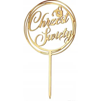 Obraz Zápich do dortu Svatý křest 19,3 x 10,4 cm kulatý, zrcadlový, plexisklo 1 ks