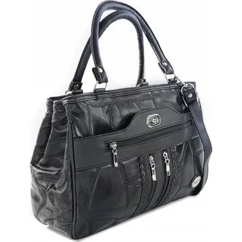 Kabelka EURO STAR kabelka přes rameno z pravé kůže černá