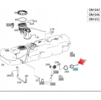 Palivová nádrž ORIGINÁLNÍ KRYTKA VÍČKA PALIVOVÉ NÁDRŽE MERCEDES SPRINTER
