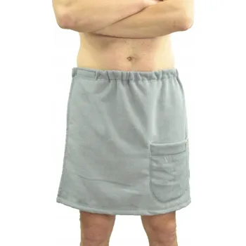 Velforia.cz Pánský kilt do sauny froté světle šedý Barva: Šedá, velikost v cm: XL - 110 x 120 cm (obvod pasu)