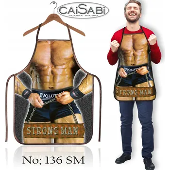 Kuchyňská zástěra Kuchyňská zástěra polyester Caisabi Strong Man 136SM 57x75 cm