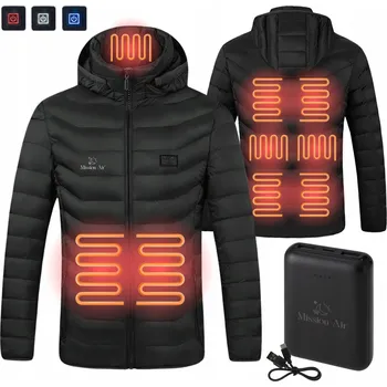 Zimní bunda s kapucí, teplá prošívaná, vyhřívaná, elektrická, USB, vel. L