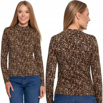 DÁMSKÁ HALENKA KLASICKÁ VISKÓZOVÁ HNĚDÁ POHODLNÁ DLOUHÝ RUKÁV MORAJ XXL