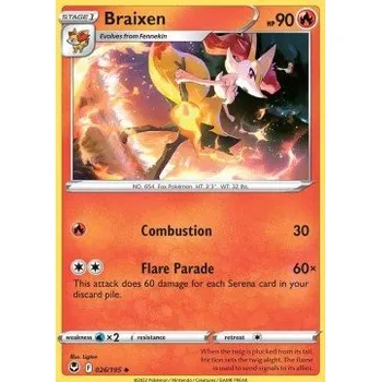 Volný čas Pokémon SIT 026/195 Braixen - Silver Tempest Stav: Near Mint, Verze: NORMAL