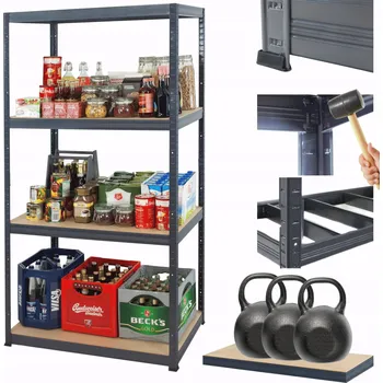Dílenský regál Kovový regál do skladu, garáže PREMIUM HELIOS 180x110x35cm, 4 police, nosnost 350kg