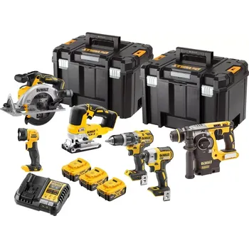 DCK690P3T DeWALT AKU kombinovaná sada XR 18V, 3x 5,0Ah Li-Ion, 2x TSTAK (Aku bezuhlíková kombo sada nářadí 18V 3x5,0 Ah XR)