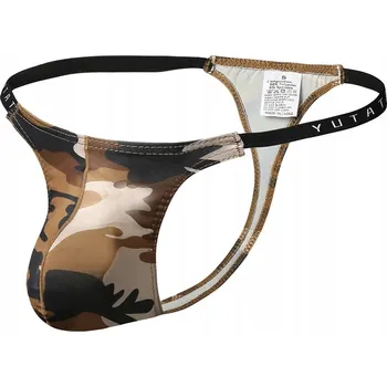 Kalhotky Pánské Sexy Mini Tanga ve vzoru MASKÁČOVÝ s Push-Up efektem zvýrazňující objem - M