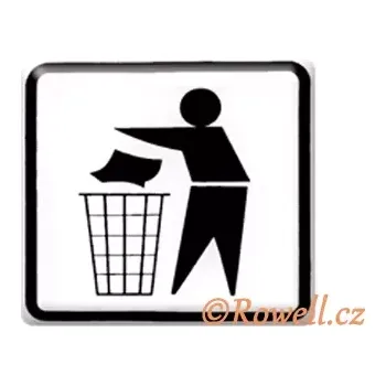 Dveřní kování NO cedulka bílá 'Odpadky'