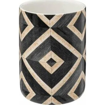 Držák na kartáček Černý moderní kelímek na zubní kartáčky do koupelny Canvas z dolomitu 5five