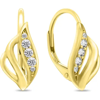 Náušnice Brilio Silver Slušivé pozlacené náušnice s kubickými zirkony EA936Y + 2 měsíce na vrácení zboží