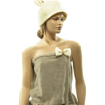 Velforia Dámský saunový kilt + vlněná čepice Beran – krémová velikost v cm: XL (110 - 120) cm