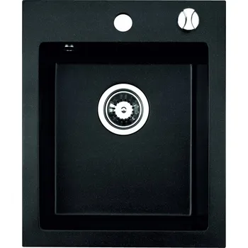 Granitový dřez Jednokomorový granitový dřez Brenor Rigo černý