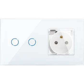 Elektrická zásuvka DOTYKOVÝ DVOJITÝ VYPÍNAČ 2K ZIGBEE HERMETICKÁ ZÁSUVKA S VÍKEM IP44