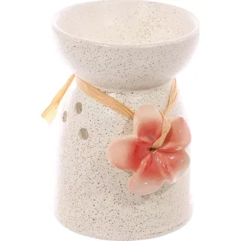 Aroma lampa Eden Keramická aromalampa Kropenatá s Květinkou 11 cm - Barva: Červená