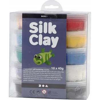 Modelovací hmota Silk Clay Modelovací hmota pěna 10x 40 g mix kol.