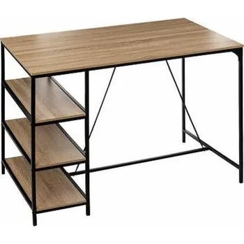 Konferenční stolek Barový stůl Aliaj se 3 policemi s dřevěným efektem