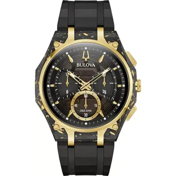 Hodinky Hodinky Bulova 98A328 Curv Carbon Gold