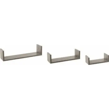 police Sada 3 nástěnných polic Edge šedý dub moderní police na knihy a dekorace 5five