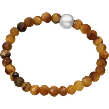 Prsten Stříbrný korálkový prsten Tygří oko Ag 925/1000