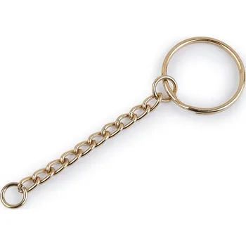 Módní doplněk Kroužek na klíče Ø25 mm s řetízkem