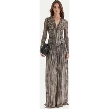 Dámské šaty Just Cavalli Večerní šaty 79PAO946 J0252 Zlatá Slim Fit 38