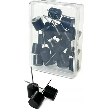 Nástroj na niť a příze Špendlíky s hlavičkou na nástěnné mapy - černé, 25 ks