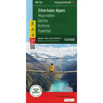 ZILLERTALER ALPEN ALPY ZILLERTALSKIE mapa 1:50 000 FREYTAG & BERNDT 2023 Zillertalské Alpy - mapa 1:50 000 FREYTAG & BERNDT 2023 - kolektiv autorů