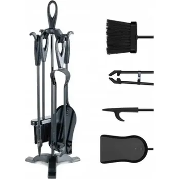 Krbová sada se stojanem - 4dílné příslušenství pro krb a gril