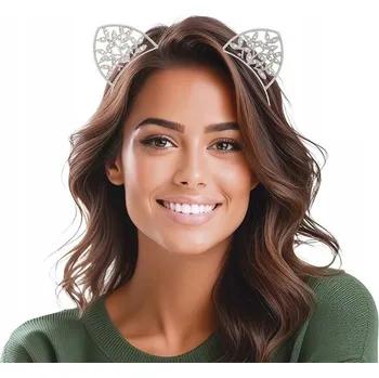 IP kamera KOVÁ METALOVÁ ČELENKA UŠI KOČKY S CIRKONY KARNEVAL PÁRTY