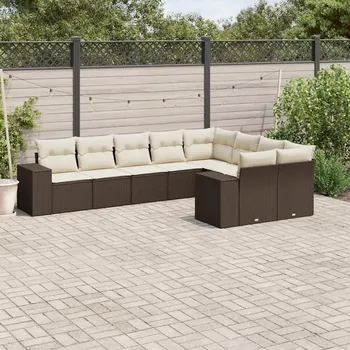 Zahradní nábytek z umělého ratanu VidaXL, hnědý, 9 dílů