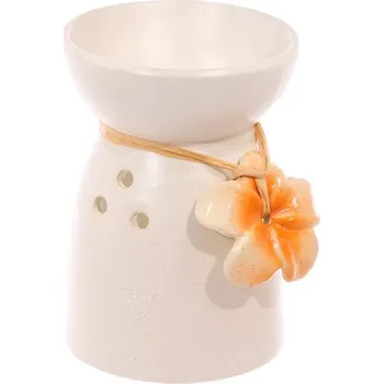 Aroma lampa Eden Keramická aromalampa Kropenatá s Květinkou 11 cm - Barva: Oranžová