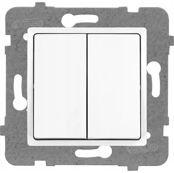 vypínač Polmark ROSA Dvojitý schodišťový přepínač bílý