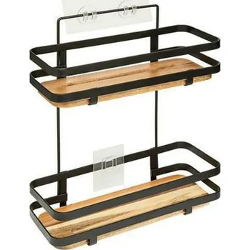 Drátěná police 5five simply smart Sprchová polička Blackacia akácie/černá