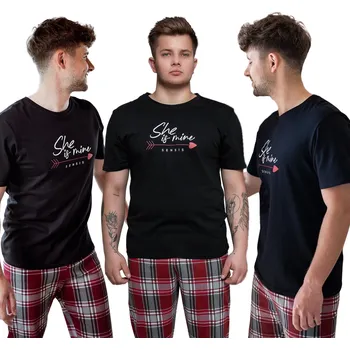 Pánské pyžamo Sensis pánské pyžamo OSCAR krátký rukáv velikost M