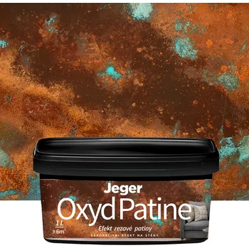 barva na zeď Jeger Oxyd Patine Barva s efektem patina, 1 l, zelená měděná 903336-LM