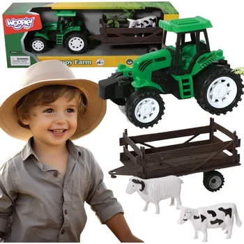 autíčko Woopie WOOPIE Farmářský traktor s přívěsem a zvířaty