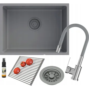 Granitový dřez Jednokomorový granitový dřez Granitan Manado, šedý