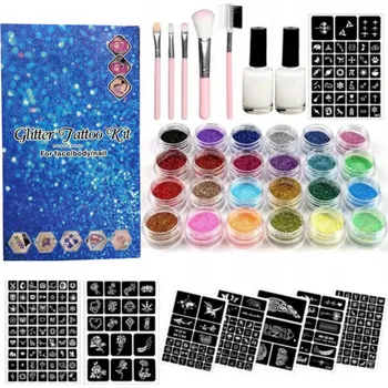 Tetování VELKÁ SADA NA BROKATOVÉ TETOVÁNÍ ŠABLONY BROKATOVÉ TETOVÁNÍ XL PRO DĚTI