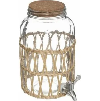 Skleněný nápojový dispenser Indonésie 3,3l s kohoutkem na limonádu a vodu na párty 5five