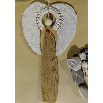 Okrový anděl s jaspisem Macramé Anděl
