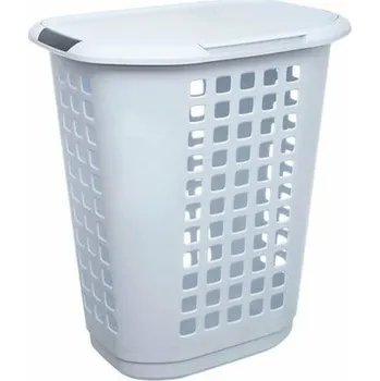 Koš na prádlo Bílý koupelnový koš na prádlo s víkem a vzdušným designem 63 l Hugger 5five simply smart