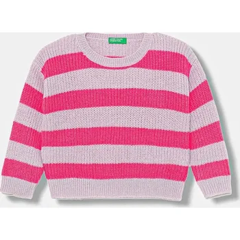 Dívčí oblečení Dětský svetr United Colors of Benetton 1Z8SH102W.P.seasonal fialová 04X, vel. 90
