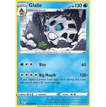 Sběratelská karetní hra Pokémon SIT 042/195 Glalie - Silver Tempest Stav: Near Mint, Verze: NORMAL