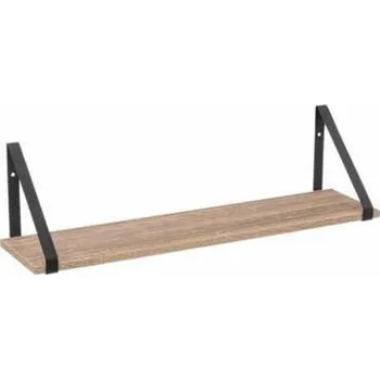 police Nástěnná police loftová Aliaj 58 cm přírodní černá na knihy a dekorace do obýváku