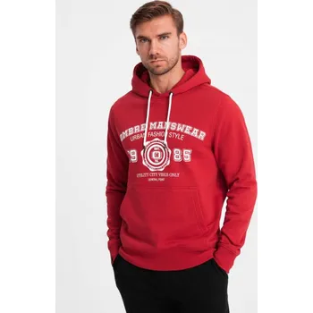 Pánská mikina OMBRE mikina pánská SSPS-0143 typu klokan, kapuce XL červená