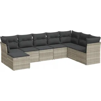Zahradní sestava Zahradní nábytková souprava z ratanu VidaXL šedá 8 dílů