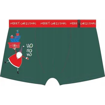 Pánské spodní prádlo REDO vánoční boxerky 813 MIKULÁŠ zelené # M